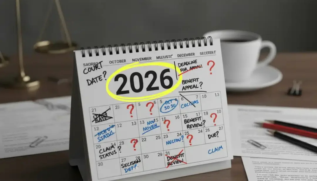 Calendário com o ano de 2026 destacado, representando prazos e expectativas para a Revisão da Vida Toda.