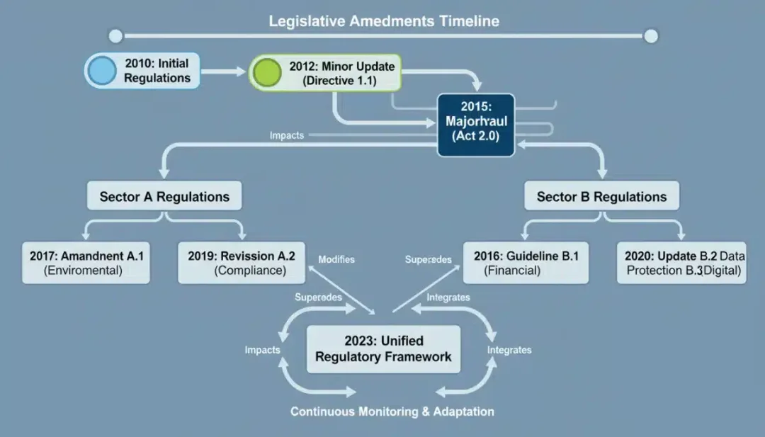 Gráfico ilustrando a linha do tempo das mudanças e atualizações na legislação do PAT.