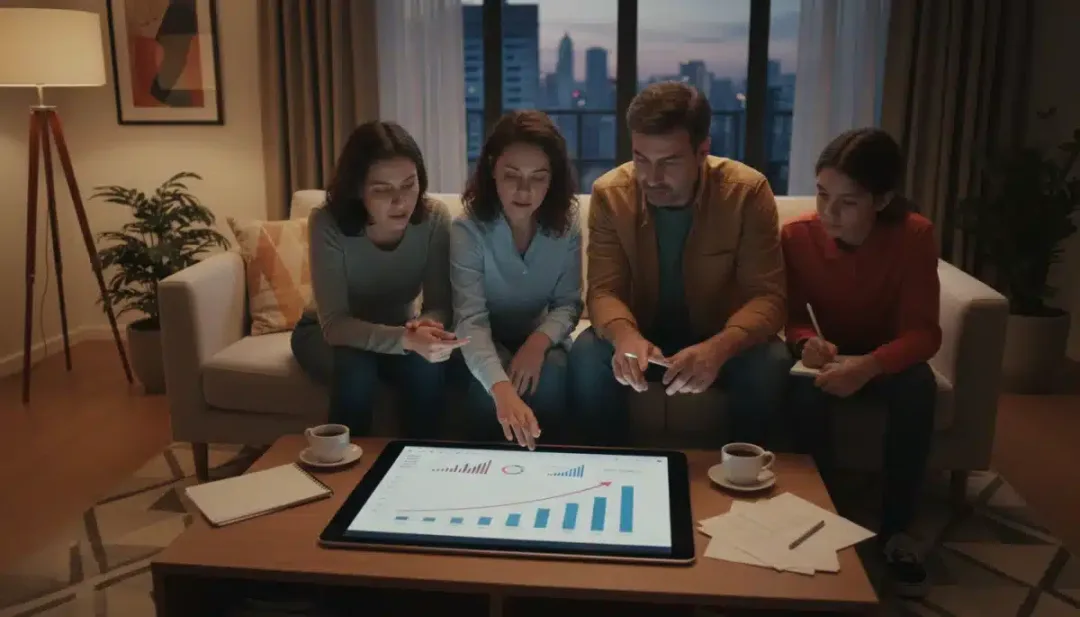 Família brasileira planejando finanças para combater a inflação no Brasil com estratégias para 2026.