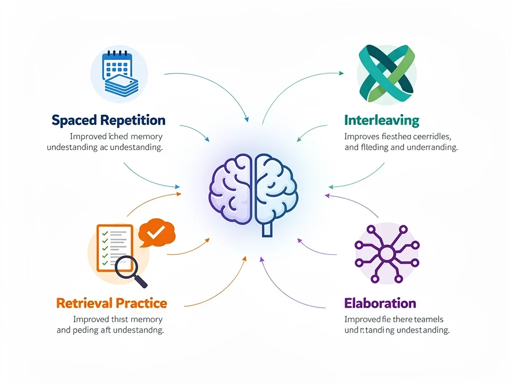 Infographic showing four study frameworks for adaptive learning.