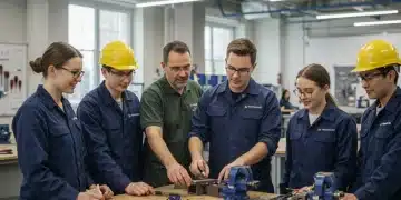 Modern apprenticeships fostering skill development in US companies.