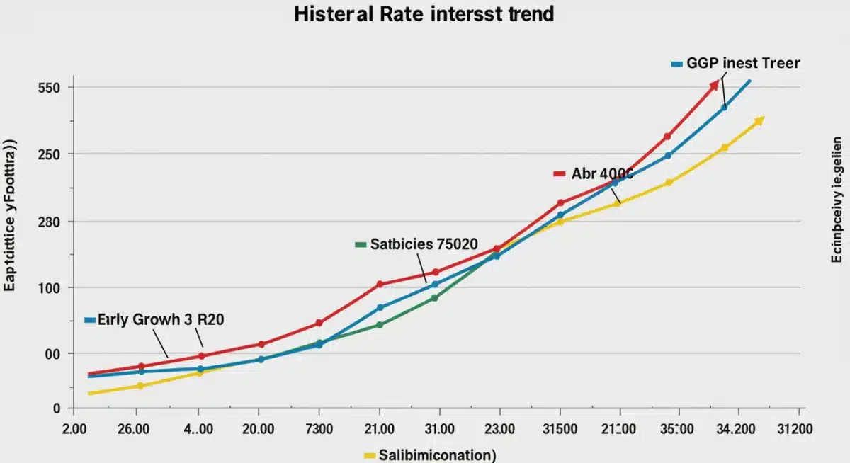 Chart illustrating projected interest rate trends and economic indicators for 2026, reflecting the 2026 Fed Rate Forecasts.