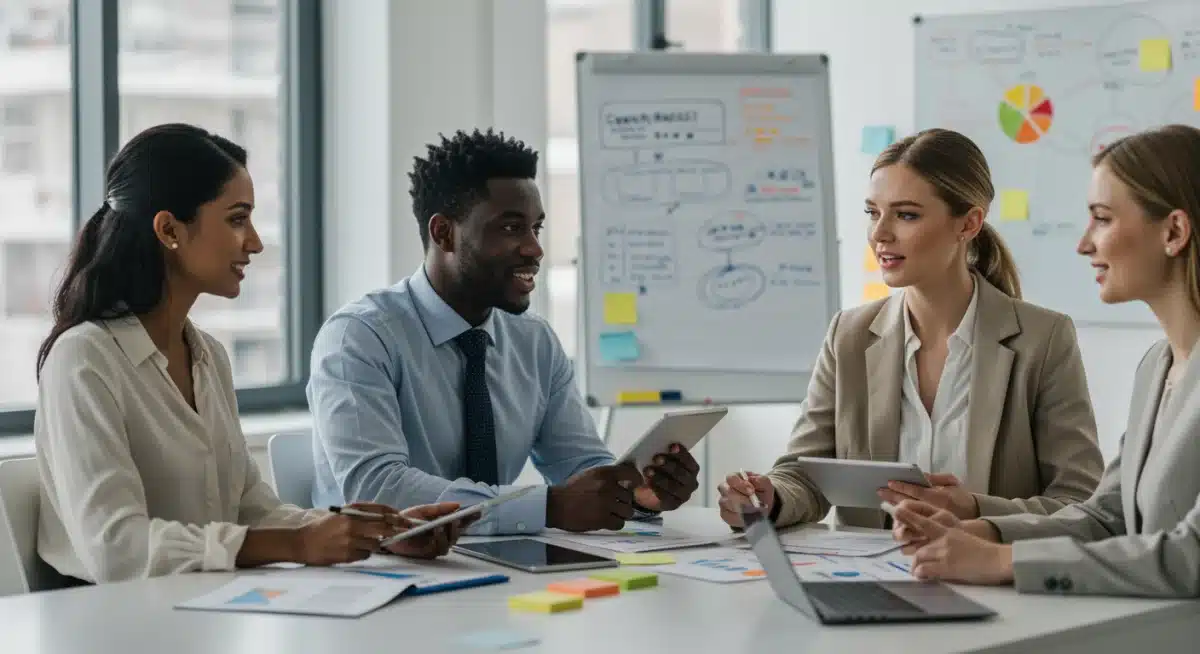 Business leaders discussing compliance with federal cybersecurity mandates