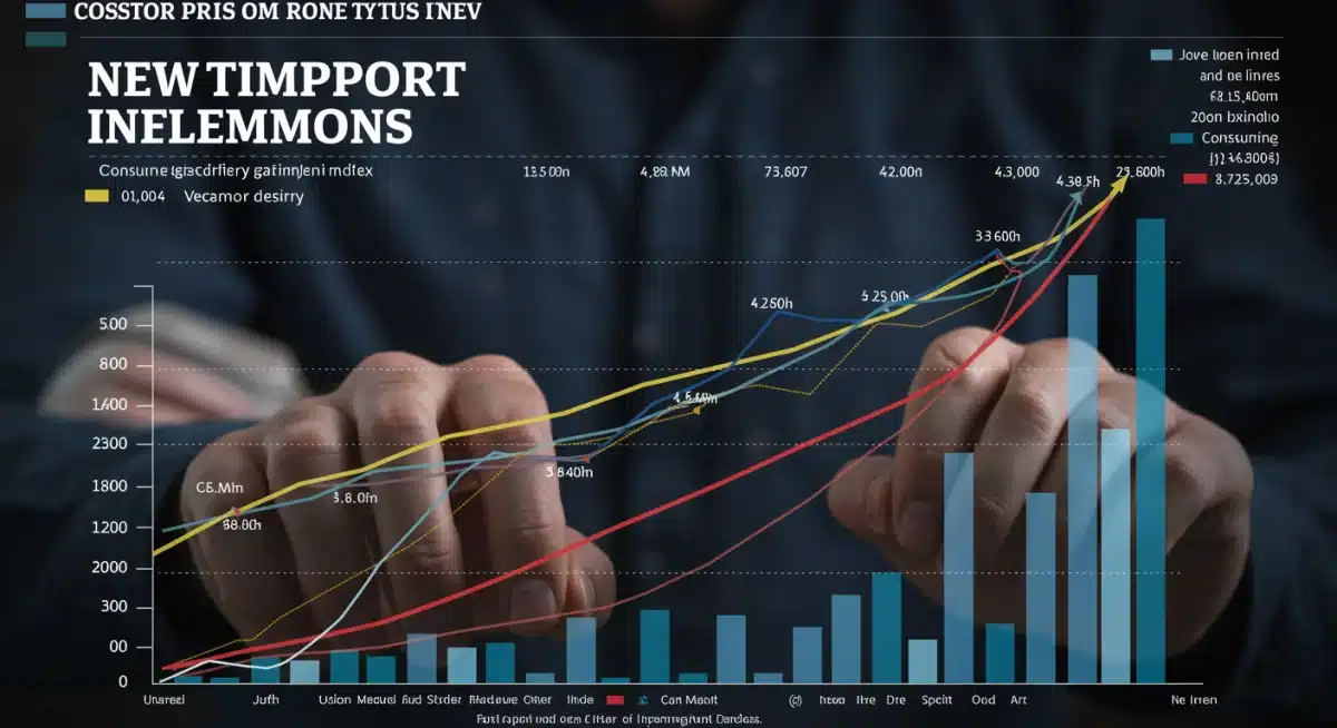 Economic charts showing rising import costs and consumer price index due to tariffs.