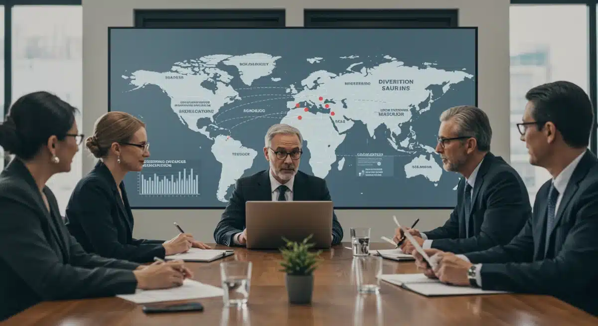 Business leaders discussing supply chain diversification and reshoring strategies.